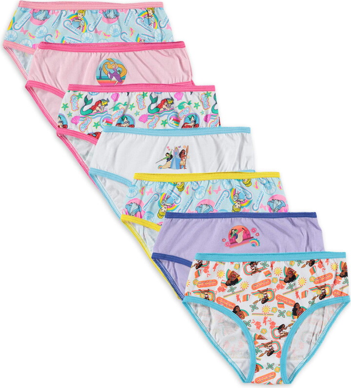 Disney Princess Girls Briefs Underwear 7-Pack, Sizes 4-8