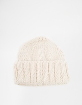Thumbnail for your product : ASOS Chunky Fisherman Beanie In Ecru
