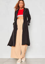 Thumbnail for your product : Missy Empire Abigail Black Contrast Piping Belted Trench Coat