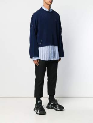 Raf Simons cropped ribbed knit sweater