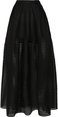 Maje Jongle mesh-striped jersey maxi skirt