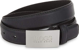 BOSS Logo buckle leather belt 6-16 years