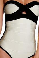 Thumbnail for your product : boohoo Antigua Boutique Bandage Shimmer One Piece