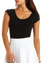 Thumbnail for your product : Charlotte Russe Caged-Back Cap Sleeve Tee