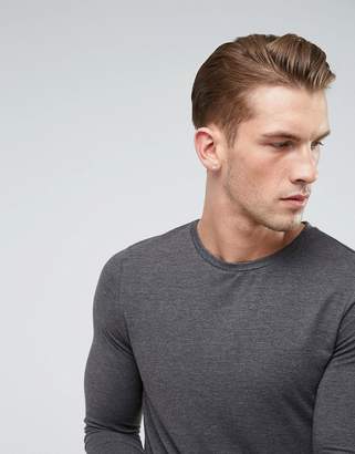 ASOS Design Muscle Fit T-Shirt With 3/4 Length Sleeves In Grey