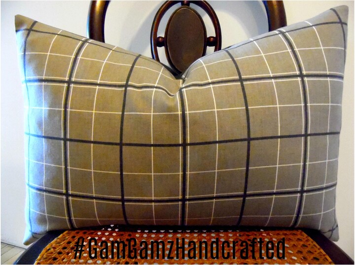 Etsy Timeless.modern Windowpane Plaid.charcoal.grey.white.pillow Cover.fall Pillows.plaids.toss Pillow.throw Pillow.slipcover