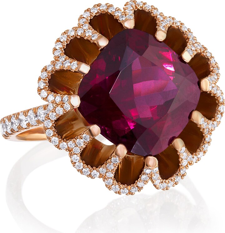 Mindi Mond Imperial Hues Garnet & Diamond Ring
