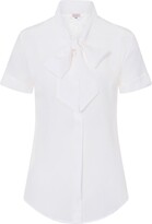 Thumbnail for your product : Sophie Cameron Davies White Silk Bow Blouse