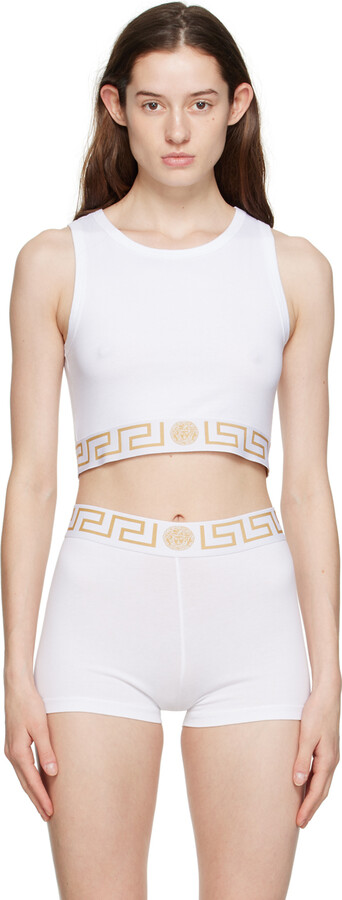 Versace Underwear White Greca Border Tank Top - ShopStyle