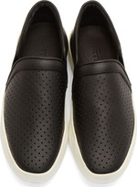 Thumbnail for your product : Rag and Bone 3856 Rag & Bone Black Perforated Leather Kent Slip-On Shoes