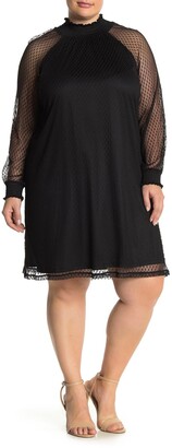 trapeze cocktail dress with sleeves