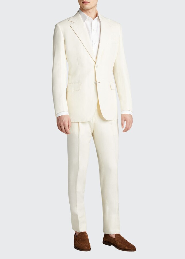 Brioni Men's Creme Wool-Linen Suit - ShopStyle