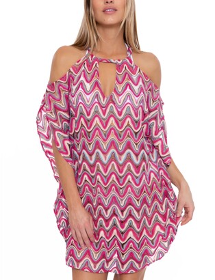 Trina Turk Womens Belted Caftan Swimsuit Cover Up 