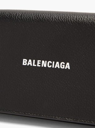 Balenciaga Chain-strap Grained-leather Wallet - Black