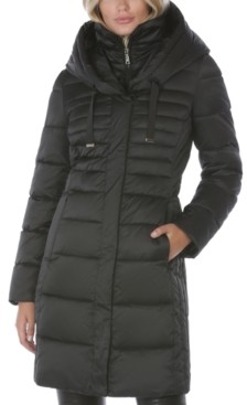 t tahari hooded puffer coat