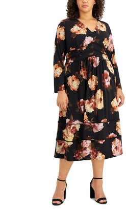 Taylor Plus Size Floral-Print Maxi Dress