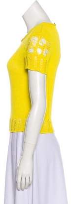 John Galliano Distressed Short Sleeve Top Yellow Distressed Short Sleeve Top