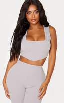 Thumbnail for your product : PrettyLittleThing Shape Grey Binding Detail Strappy Crop Top