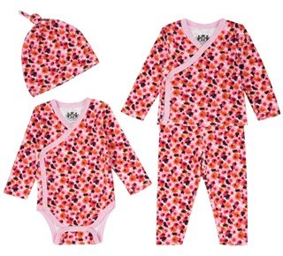 Juicy Couture Outlet - BABY KNIT MARINA FLORAL 3PC FOOTIE SET