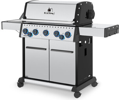 Broil King Baron S 590 Pro IR 5-Burner Natural Gas Grill in Stainless Steel with Side Burner and Rear Rotisserie Burner