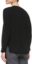 Thumbnail for your product : Vince Split-Hem V-Neck Cashmere Sweater, Black