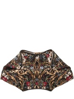 Thumbnail for your product : Alexander McQueen Printed Silk Satin De Manta Clutch