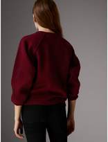 Thumbnail for your product : Burberry Topstitch Detail Wool Cashmere Blend Sweater