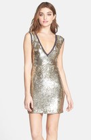 Thumbnail for your product : Nicole Miller Sequin Silk A-Line Dress