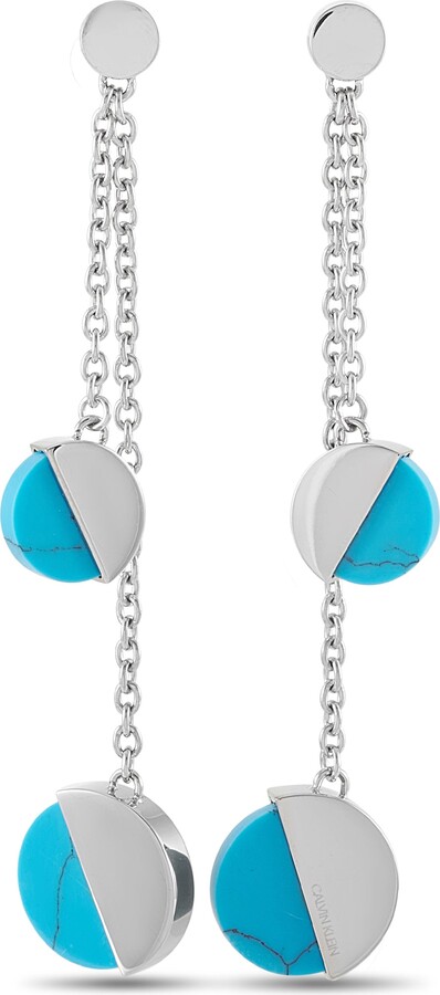 Calvin Klein Spicy Stainless Steel Turquoise Drop Earrings - ShopStyle