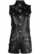 Thumbnail for your product : Manokhi Sleeveless Leather Playsuit