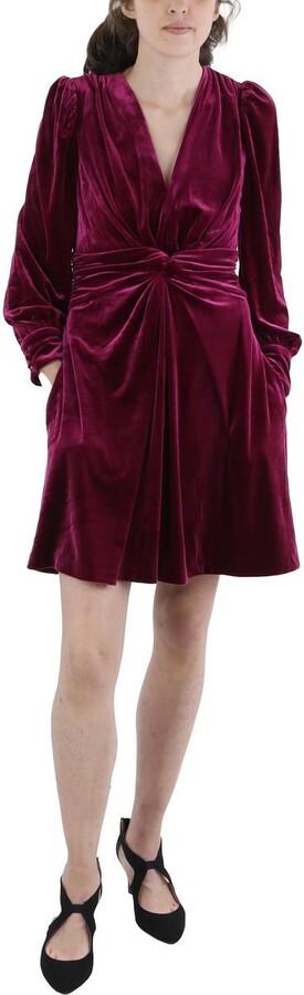 Womens Velvet Short Mini Dress
