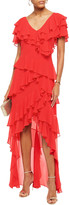 Thumbnail for your product : Badgley Mischka Asymmetric Ruffled Georgette Gown