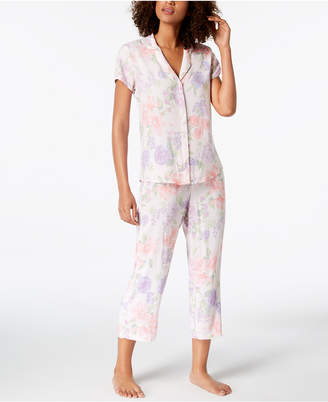 Miss Elaine Printed Short-Sleeve Woven Pajama Set