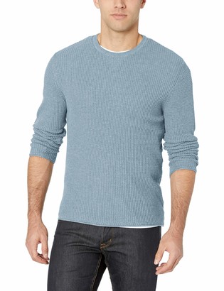 Cotton Waffle Knit Crewneck Sweater For Men - ShopStyle