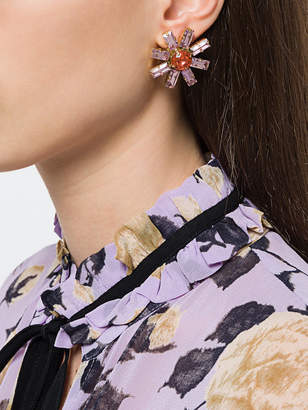 Ca&Lou crystal embellished flower earrings