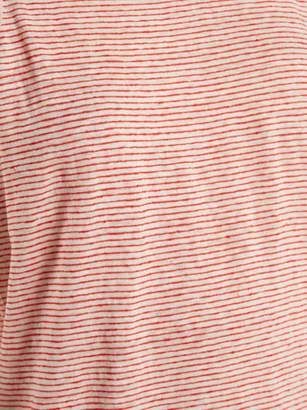 Frame Striped Linen Jersey Tank Top - Womens - Red White