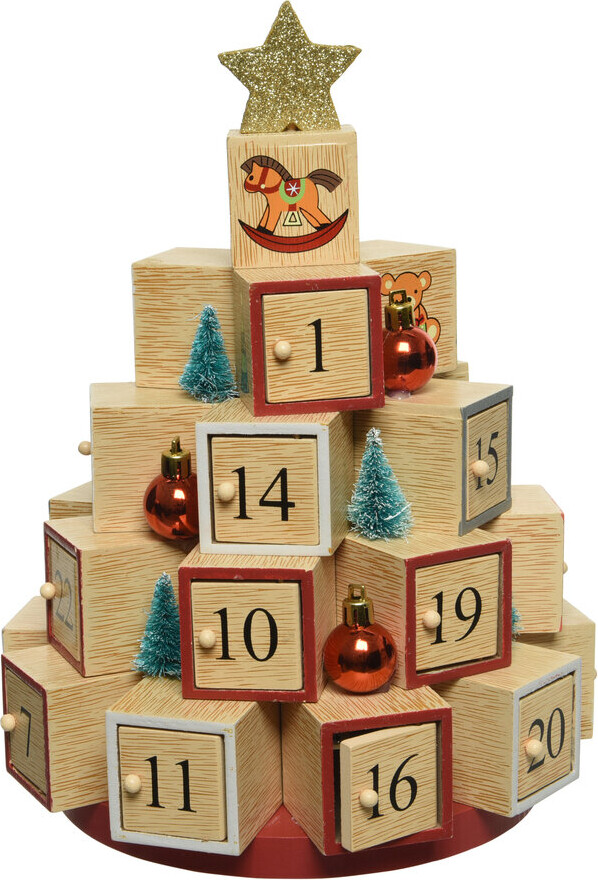 Designed by AMARA Christmas Wooden Christmas Tree Advent Calendar Multi ShopStyle Winter Decor