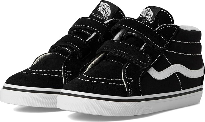 Vans Kids SK8 Mid Reissue V (Toddler) Kids Shoes Black/True White : 10 Toddler M, Canvas/Suede