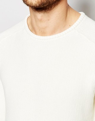 Selected Textured Knitted Crew Neck Sweater