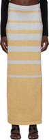 Gold & Silver Striped Midi Skirt 
