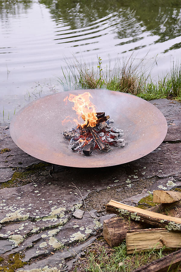 Weathering Steel Low Bowl Fire Pit at Terrain