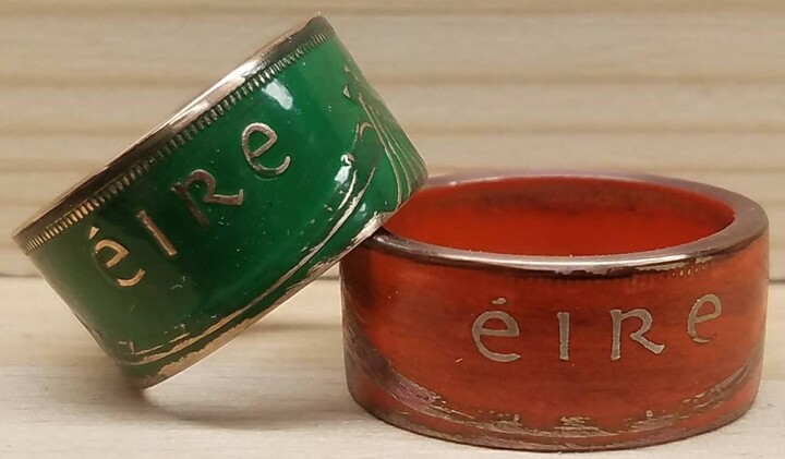 Etsy Orange Or Green Irish Éire Pingin Coin Ring