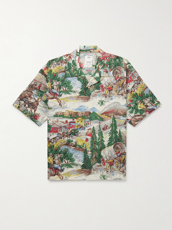 Visvim Crosby Convertible-Collar Printed Silk Shirt