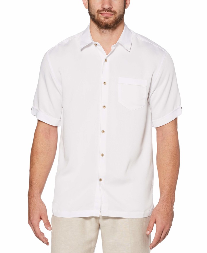 xtsrkbg Mens Short Sleeve Breathable Slim Stylish Solid Color Button Down Shirts 