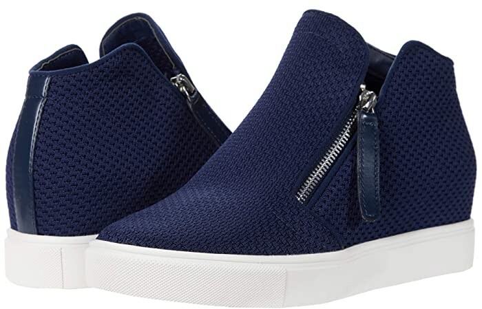 navy wedge sneakers