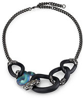 Thumbnail for your product : Alexis Bittar Imperial Noir Lucite, Labradorite & Crystal Lace Snake Link Necklace