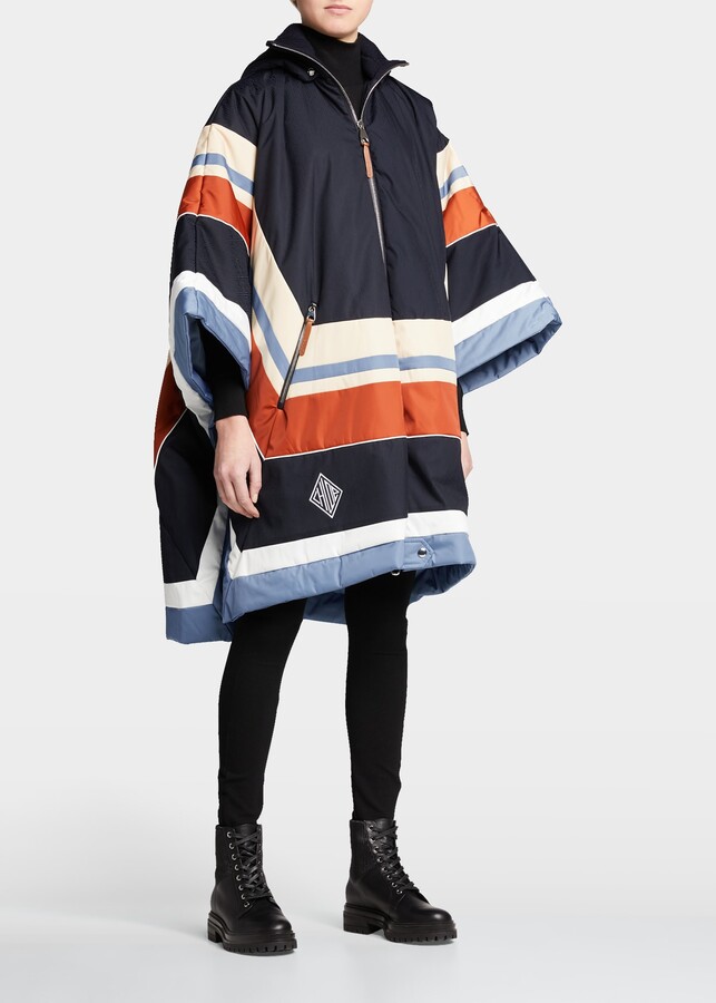 Fusalp Stripe Quilted Poncho w/ Removable Hood - ShopStyle Casual Jackets