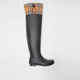 Thumbnail for your product : Burberry Vintage Check and Rubber Knee-high Rain Boots