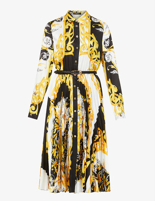 Versace Baroque-print silk-satin midi dress