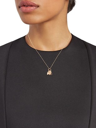 ginette_ny Angele 18K Rose Gold 3 Mini Heart Charms Necklace